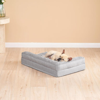 EHEYCIGA Orthopedic Dog Bed Medium Size Dogs, Memory Foam Dog Bed with Washable Removable Cover, Waterproof Pet Sofa Couch for Crate with Nonskid Bottom, 30X20X6, Grey9
