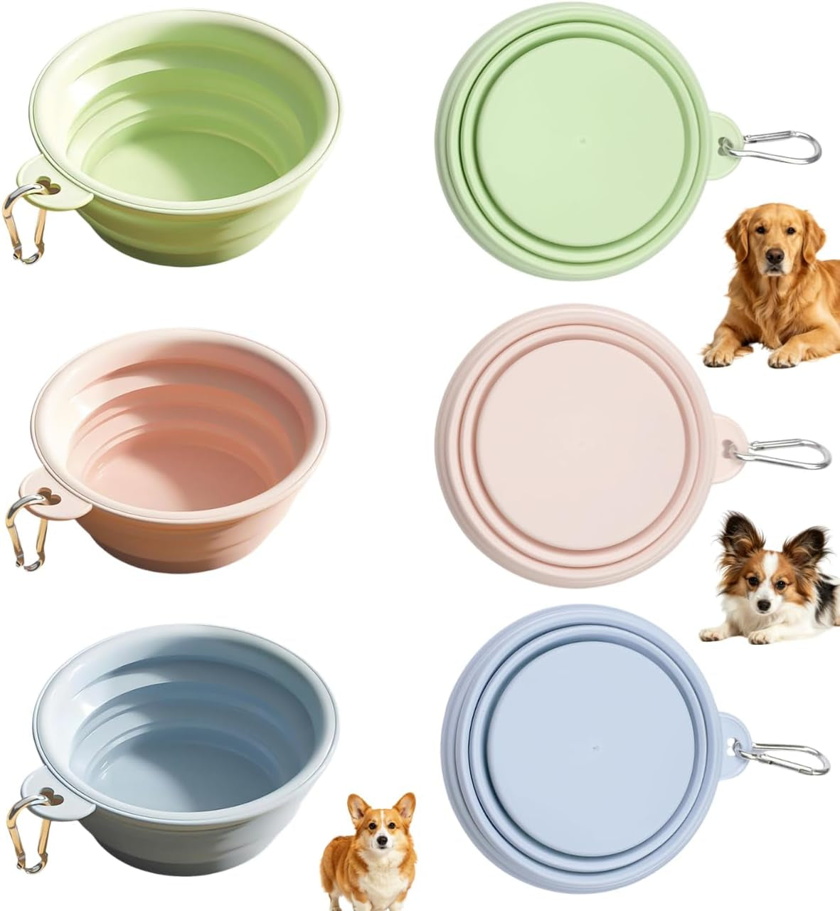 collapsible-pet-bowl-travel-food-water-bowlgreenpinkblue-food-grade-silicone-bpa-free-soft-durable-collapsible-with-carabiner-for-travel-non-slip-base-easy-to-rinse-clean