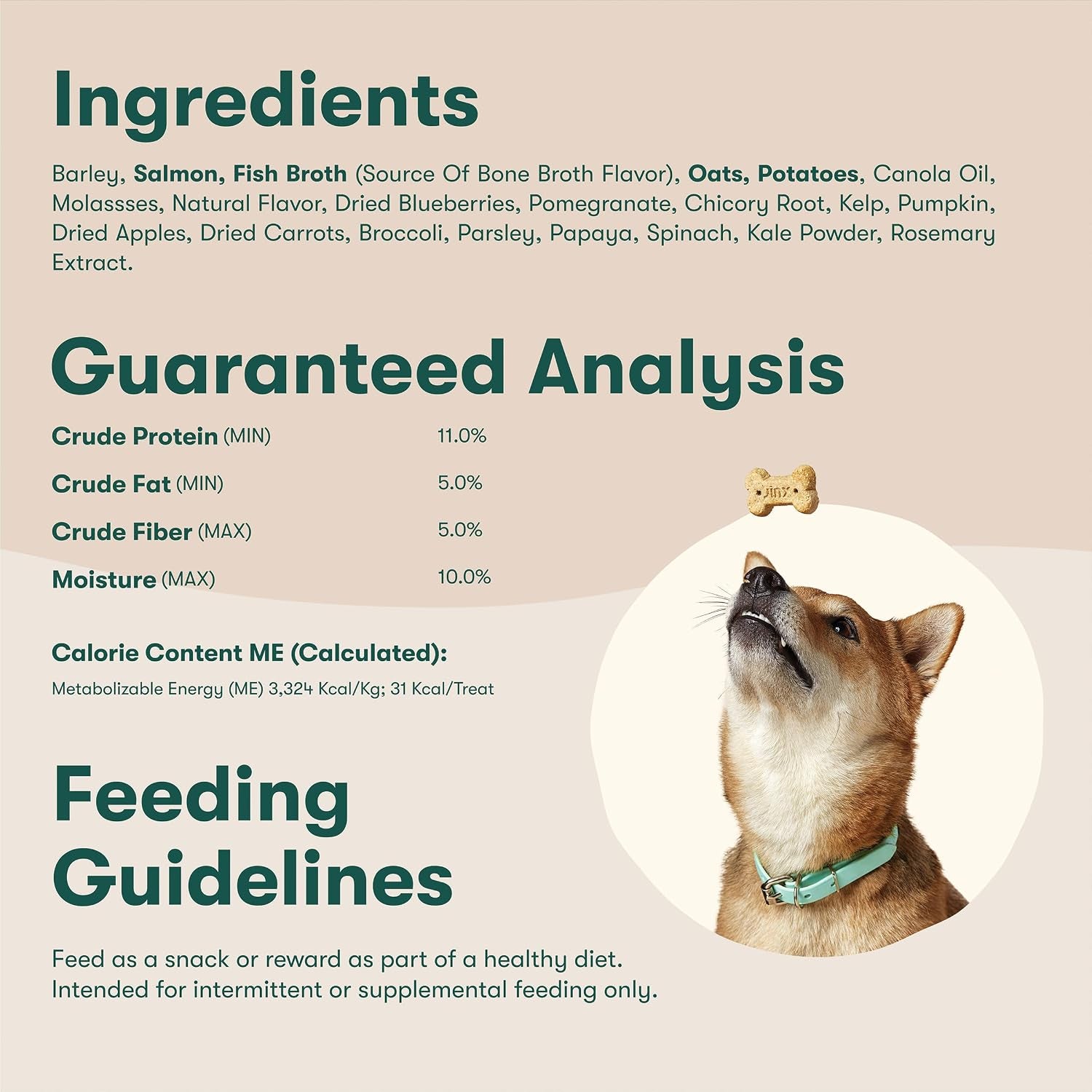 jinx-dog-biscuits-oven-baked-dog-treats-with-salmon-bone-broth-16oz-1-pack-crunchy-healthy-dog-treat-superfood-rich-with-real-salmon-dog-cookies-for-puppies-adults-senior-dogs