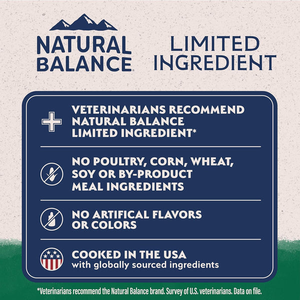 Natural Balance Limited Ingredient Large Breed Dry Dog Food - Complete Nutrition for Large Breeds - Wholesome Grains Brown Rice Recipe - Limited Ingredient Formula - 26 Lb - Lamb & Brown Rice3