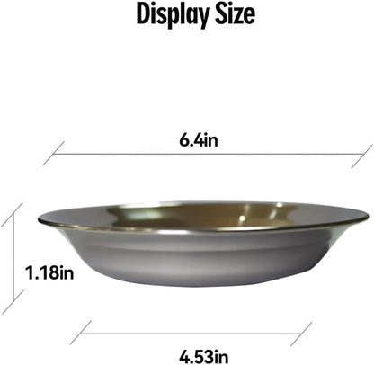 Stainless Steel Cat Bowls Food Dishes for Indoor Cats Cats Shallow Whisker Friendly 6.4Inches Cat Food Water Dishes Bowls Whisker Fatigue Relief Dishwasher Safe 2Pcs5