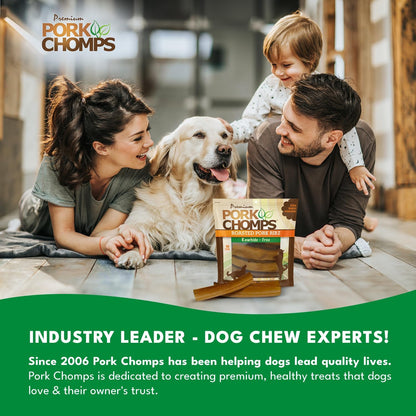 Pork Chomps Roasted Pork Skin Dog Chews, 6 Inch Rib Shapes, 10 Count, Pack of 1 - Long-Lasting Treats for Dogs - High Protein, Rawhide-Free, Low Fat, Healthy & Delicious Chews6