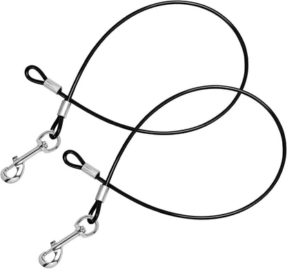 2 Pcs Chew Proof Metal Dog Cable Lead (Single Hook) | No Tangle, Leash Extender, for Small Medium Dogs Collar Harness1