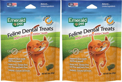 Emerald Pet Grain-Free Cat Dental Treats with Chicken – Crunchy Natural Dental Treats for Cats to Clean Teeth, Freshen Breath, and Reduce Plaque & Tartar – 11 Oz Tub9