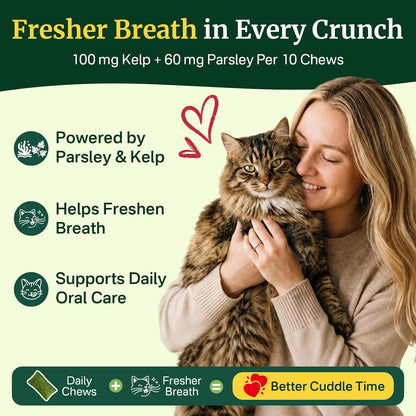 Cat Grass Treats Chews, Cat Treats for Indoor Cats, 500 Hairball Treatment for Cats, Hairball Control, Feline Grass Chews with Fish Oil, Taurine & B Vitamins for Skin & Coat, Digestion & Dental Care5