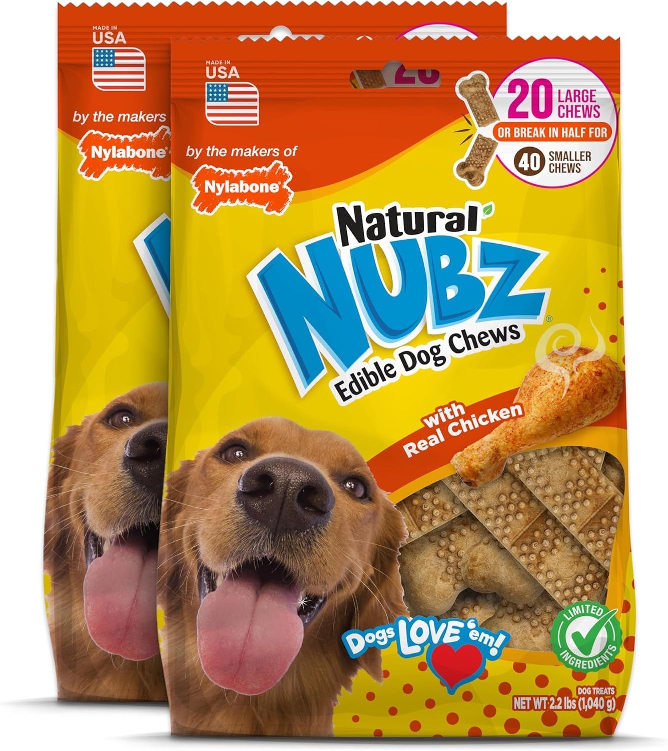 nylabone-nubz-natural-dog-treats-made-with-real-chicken-large-40-count-long-lasting-dog-chews-made-in-the-usa-limited-ingredients-highly-digestible-dog-dental-treats-for-large-dogs-30-lbs