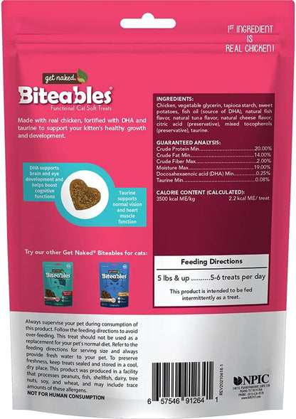 Get Naked Biteables Daily Soft Cat Treats with High Quaility Protein, Chicken and Seafood Flavor, Made with Real Chicken, Omega 3, Functional Kitten Treats for Growing Cats, Grain-Free, 3Oz2
