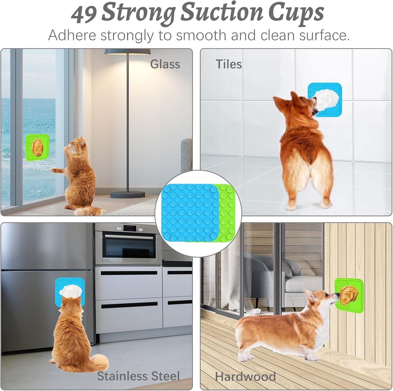 mateeylife-2pcs-small-lick-mat-for-dogs-and-cats-licking-mats-for-dog-anxiety-relief-cat-peanut-butter-lick-pad-for-boredom-reducer-dog-treat-mat-perfect-for-bathing-grooming-blue-green