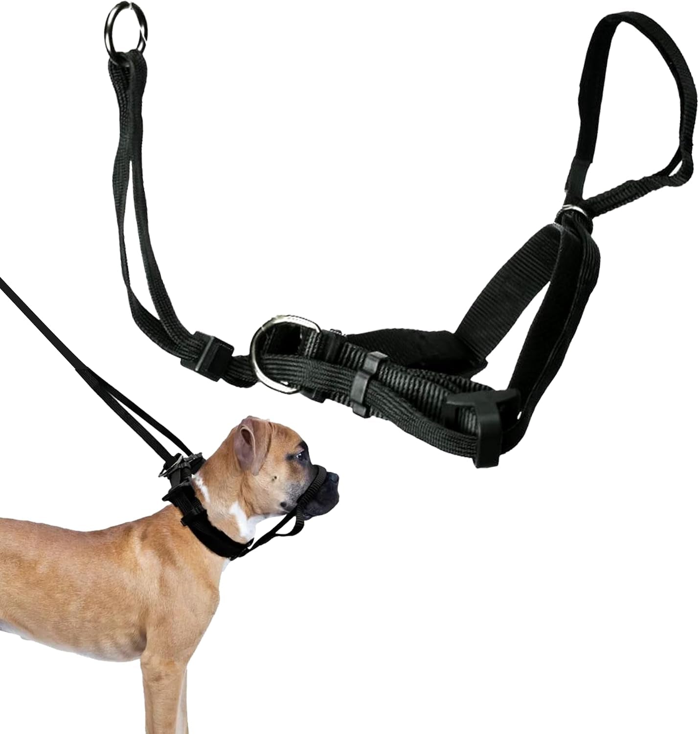 sporn-head-halter-for-dogs-no-pull-dog-harness-durable-nylon-training-collar-for-large-breeds-no-choke-design-padded-restraints-adjustable-fit-easy-on-off-black-large