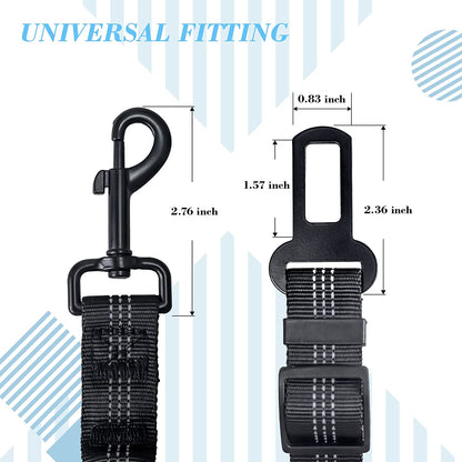 2 Pack Dog Seat Belt Adjustable Dog Car Seatbelts for Vehicle Nylon Pet Safety Seat Belt with Elastic Bungee Buffer Reflective & Durable Car Harness for Dogs2