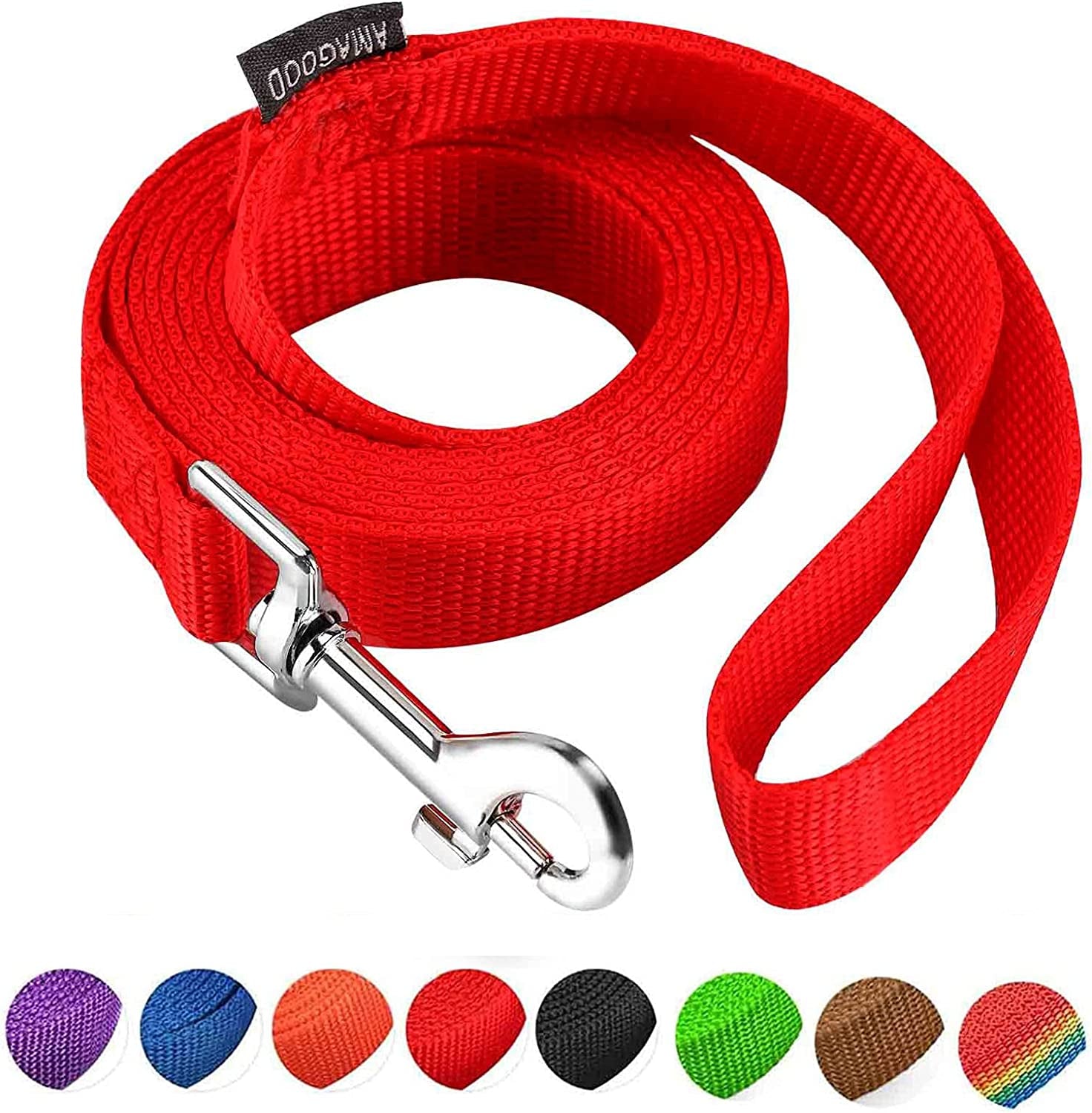 amagood-6-ft-puppy-leash-strong-traditional-style-with-easy-to-use-collar-hook-great-for-small-medium-and-large-dogs-5-8in-x-6-ft-purple