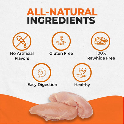 Canine Naturals Rawhide Free Chicken Recipe Dog Chews, Sticks, 40 Count | 100% Rawhide Free, USA Raised Chicken, All-Natural, Easily Digestible, 5 in Sticks, Dog Treats for All Dogs, Value Pack4