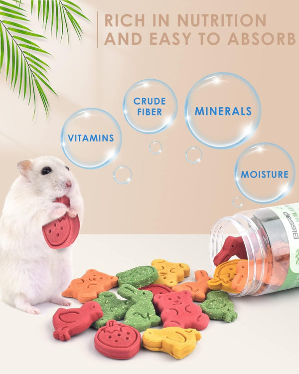 Bissap 32PCS Bunny Chew Toys, Mixed Natural Timothy Hay Pumpkin Strawberry Carrot Chinchillas Chewing Toys and Treats for Rabbit Bunny Guinea Pig Hamster Gerbil and Other Small Animals Molar Snacks2