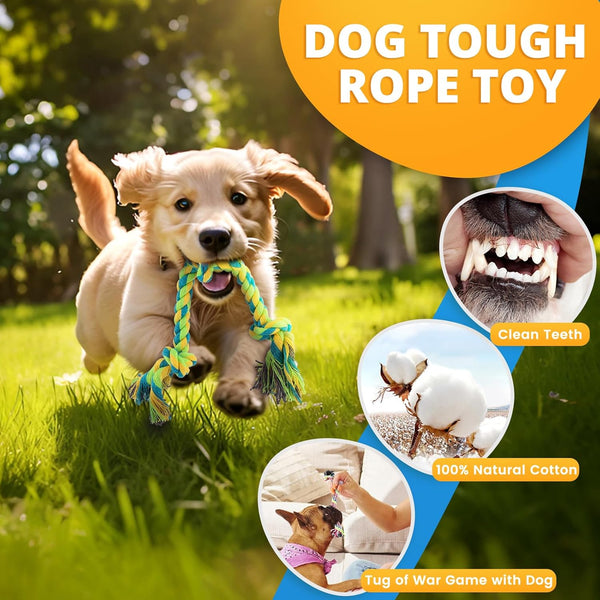 LOYEE 8 Pack Puppy Toys for Small Dogs, Luxury Dog Chew Toys with Squeaky Plush Toys, Rope Toys and Ball, Teething Toys for Puppy Supplies4