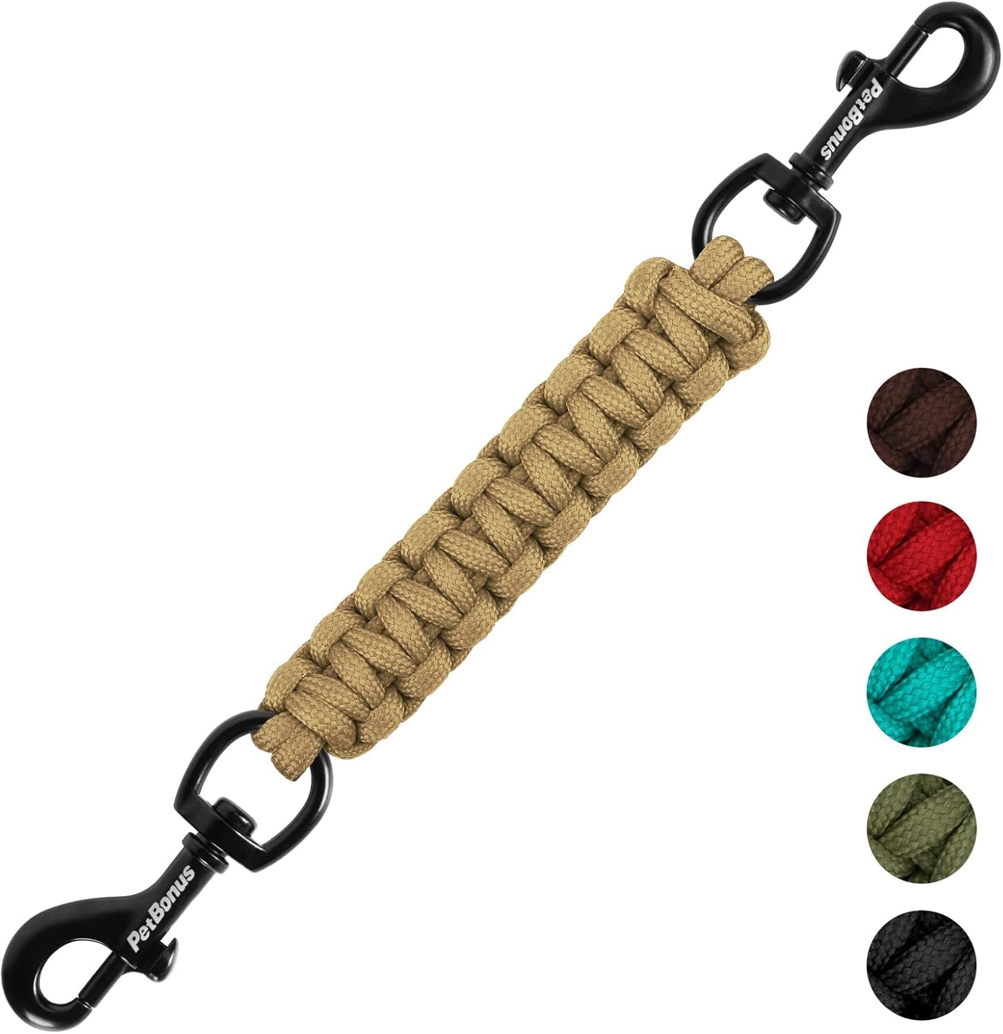 petbonus-dog-collar-safety-clip-handmade-prong-collar-to-harness-connector-dog-leash-backup-safety-strap-escape-proof-double-ended-clasp-lead-connector-for-pinch-collar-harness-black