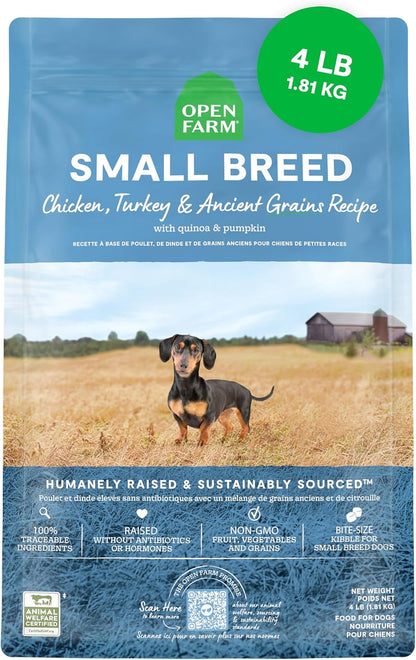 Open Farm Ancient Grains Dry Dog Food, Wild Caught Salmon Kibble, 22Lb Bag | All Life Stages, All Breed Sizes, Protein-Rich & Nutrient Dense, 100% Traceable Ingredients, Non-Gmo Fruits & Veggies.25