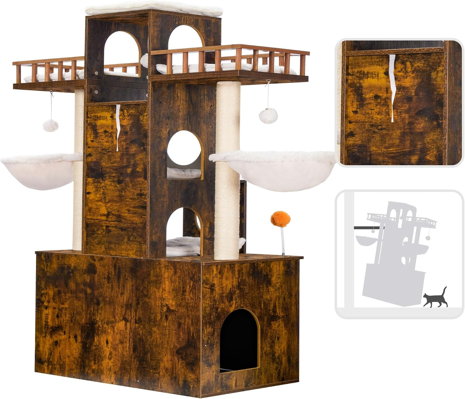 heybly-cat-tree-with-litter-box-enclosure-for-indoor-big-cat-cat-tower-for-large-cats-20-lbs-heavy-duty-modern-cat-condo-furniture-with-scratching-posts-rustic-brown-hct110sr