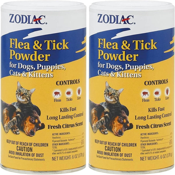Zodiac Flea & Tick Powder for Dogs, Puppies, Cats & Kittens Beige Small | Flea Powder for Dogs and Cats 12 Weeks or Older; Apply Weekly for Continued Flea Killer and Tick Control4