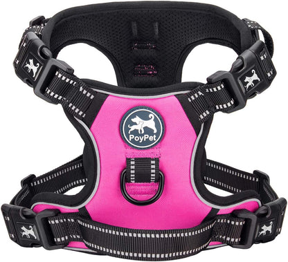 Poypet No Pull Dog Harness with 4 Snap Buckles, Reflective with Front & Back 2 Leash Hooks and an Easy Control Handle [NO Need Go over Dog’S Head](Mint Blue,M)7