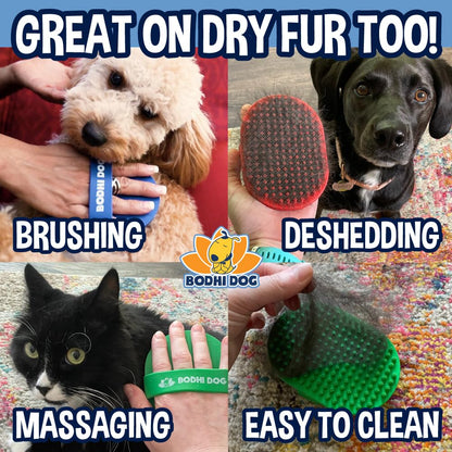 Bodhi Dog Shampoo Brush - Pet Grooming & Bath Supplies for Dogs and Cats - Bath Brush for Long & Short Hair - Premium Scrubber for Shower, Showerhead, Sprayer & Bathing (One Pack, Blue)4