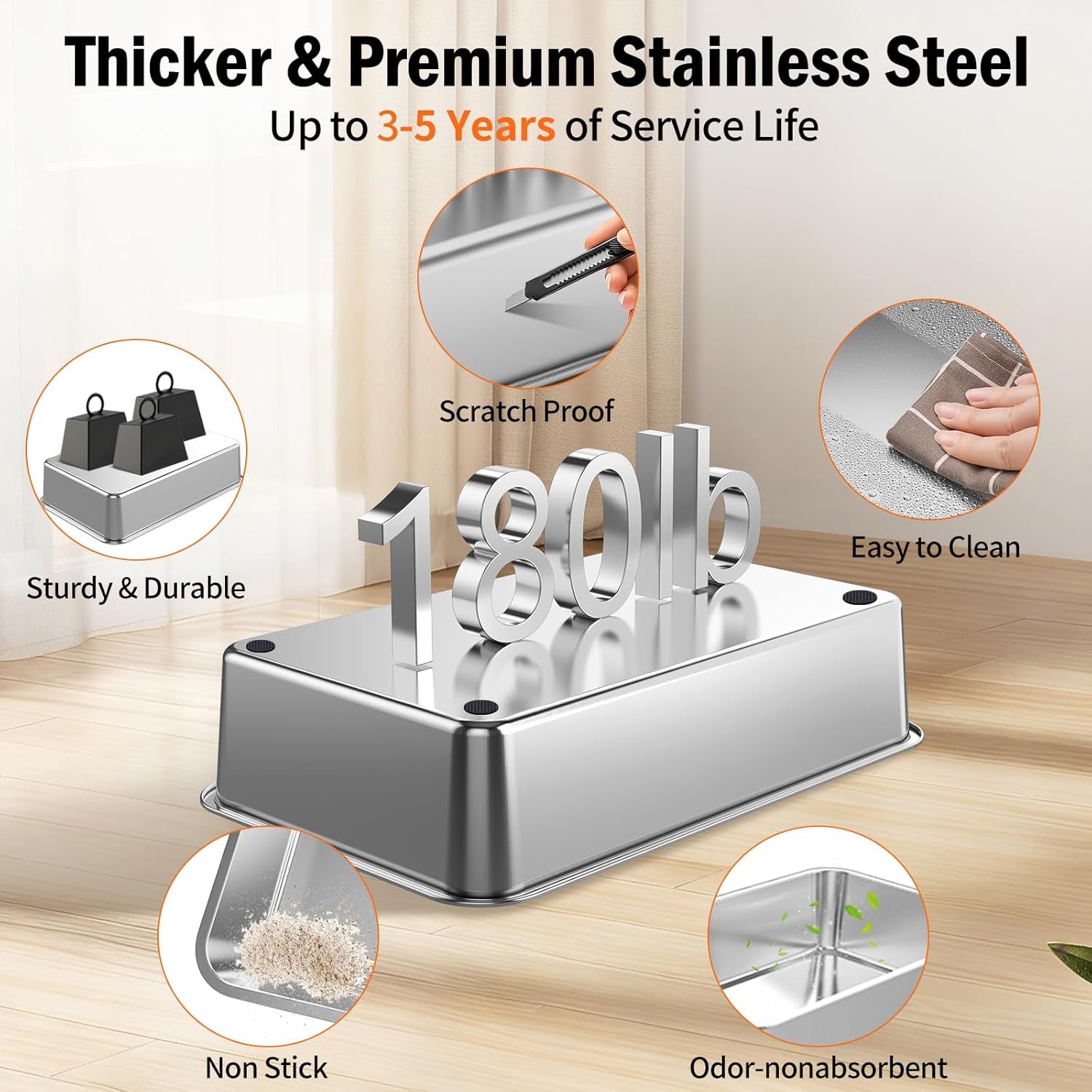 stainless-steel-litter-box-with-lid-enclosed-metal-litter-box-extra-large-kitty-litter-pan-covered-with-scoop-pedal-odor-control-odor-free-front-flip-top-entry-black