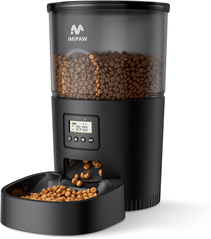 IMIPAW Automatic Cat Feeders, Timed Cat Dry Food Dispenser with Desiccant Bag, Dual Power Supply, Programmable Portion Size, 6 Meals, 20 Portions per Day, Auto Pet Feeder for Cats and Small Dog, White13