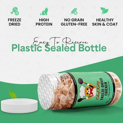 Freeze Dried Chicken Cat Treats | Healthy Dog Food Toppers 100% Human Grade | Single Ingredient, Grain Free Chicken Dog Treats | Inspected & Tested in USA | No Additives or Preservatives, 3.5 Oz7