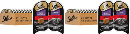 Sheba Perfect Portions Pate Wet Cat Food, Savory Chicken, 2.6 Oz, 24 Ct | Grain-Free, 48 Servings, No Fillers, Made in USA, Real Meat, Complete & Balanced, Essential Vitamins, Twin-Pack Trays20