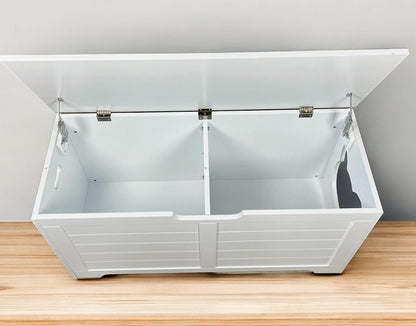 White Cat House with Hideaway Litter Box, Dog Proof Litter Boxes, Cabinet for Large Cats, Hidden Litter Box Cover, Cat Washroom, Enclosure Furniture.5