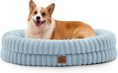 Chixnuggle Orthopedic Dog Bed, Washable Cover, Faux Fur Bolster Pet Couch | Waterproof,Egg Crate Foam,Non-Slip Bottom,For Small Medium Dogs,Dark Grey,30*24*7,Dog Sofa,Puppy Bed19