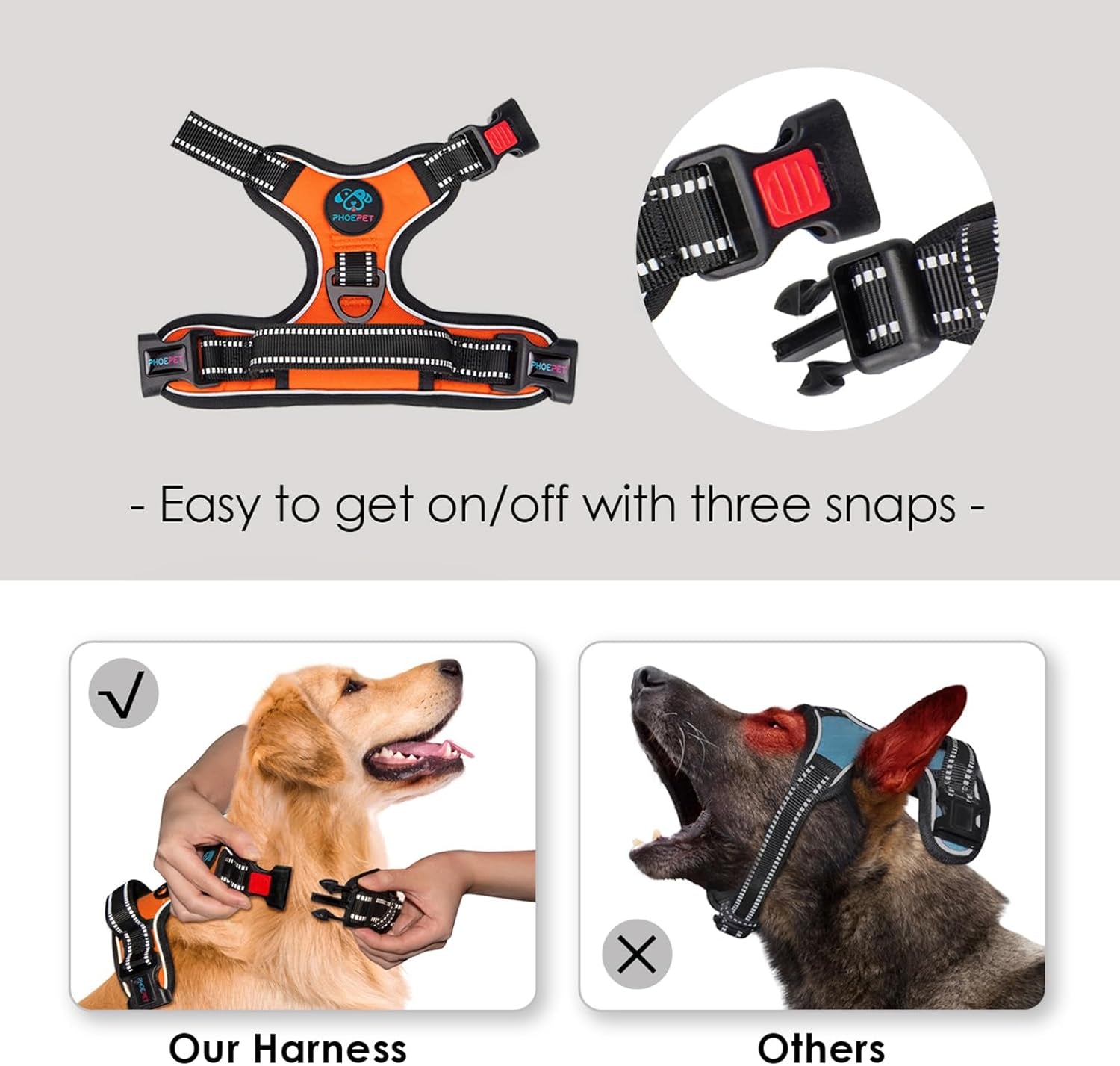 phoepet-no-pull-dog-harness-medium-reflective-front-clip-vest-with-handle-adjustable-2-metal-rings-3-buckles-easy-to-put-on-take-offm-orange