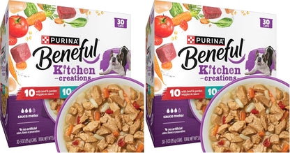 Purina Beneful Kitchen Creations with Beef, Chicken, or Lamb Wet Dog Food Variety Pack - (Pack of 30) 3 Oz. Cans13