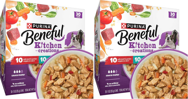 Purina Beneful Kitchen Creations with Beef, Chicken, or Lamb Wet Dog Food Variety Pack - (Pack of 30) 3 Oz. Cans13