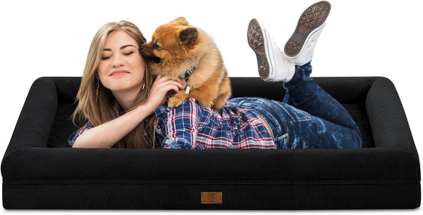 XL Orthopedic Waterprood Dog Bed for Extra Large Size Dogs | 360 Degree Bolster Support, Egg Crate Foam, Waterproof Liner, Non-Slip Bottom, Machine Washable Cover, 45 X 35 Inch16