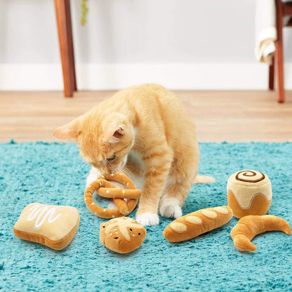 Ciyvolyeen 6 Pack Plush Bread Catnip Toys for Indoor Cats | Interactive Cat Toy, Soft Plush, Organic Catnip, Bite-Resistant, Boredom Relief, Bread Shapes Trigger Natural Predatory Play9