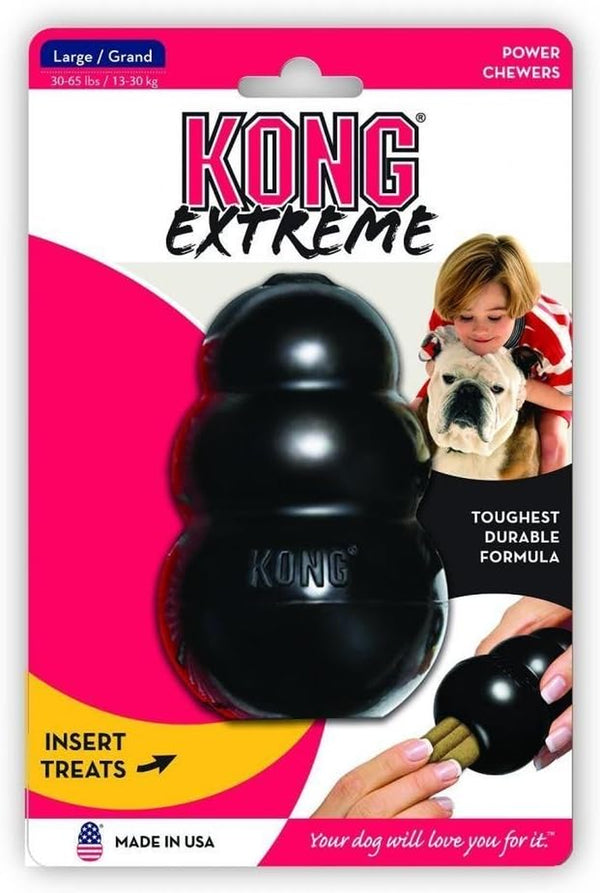 Kong Extreme Dog Toy 2-Pack, Large - Tough Chew Toys for Aggressive Chewers - Black Durable Rubber5