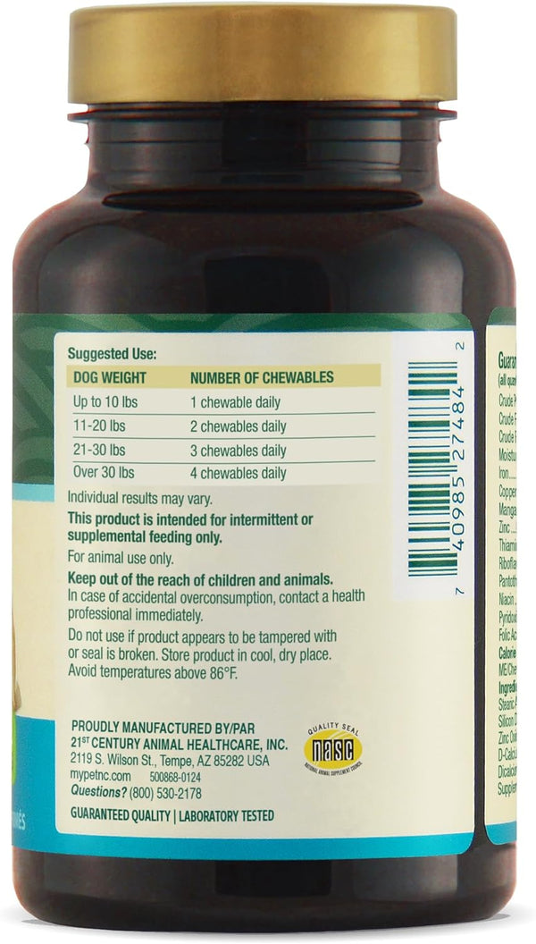 Petnc Natural Care Brewers Yeast Dog Skin and Coat Supplement (250 Chewables), with B Vitamins, Antioxidants & Minerals, Promotes Healthy Skin & Glossy Coat, for Dogs 10 Lbs & over | Brewers Yeast with B Vitamins, Glossy Coat, Dogs, Tasty Chewable Tablets for Dogs 10 Lbs & Over7