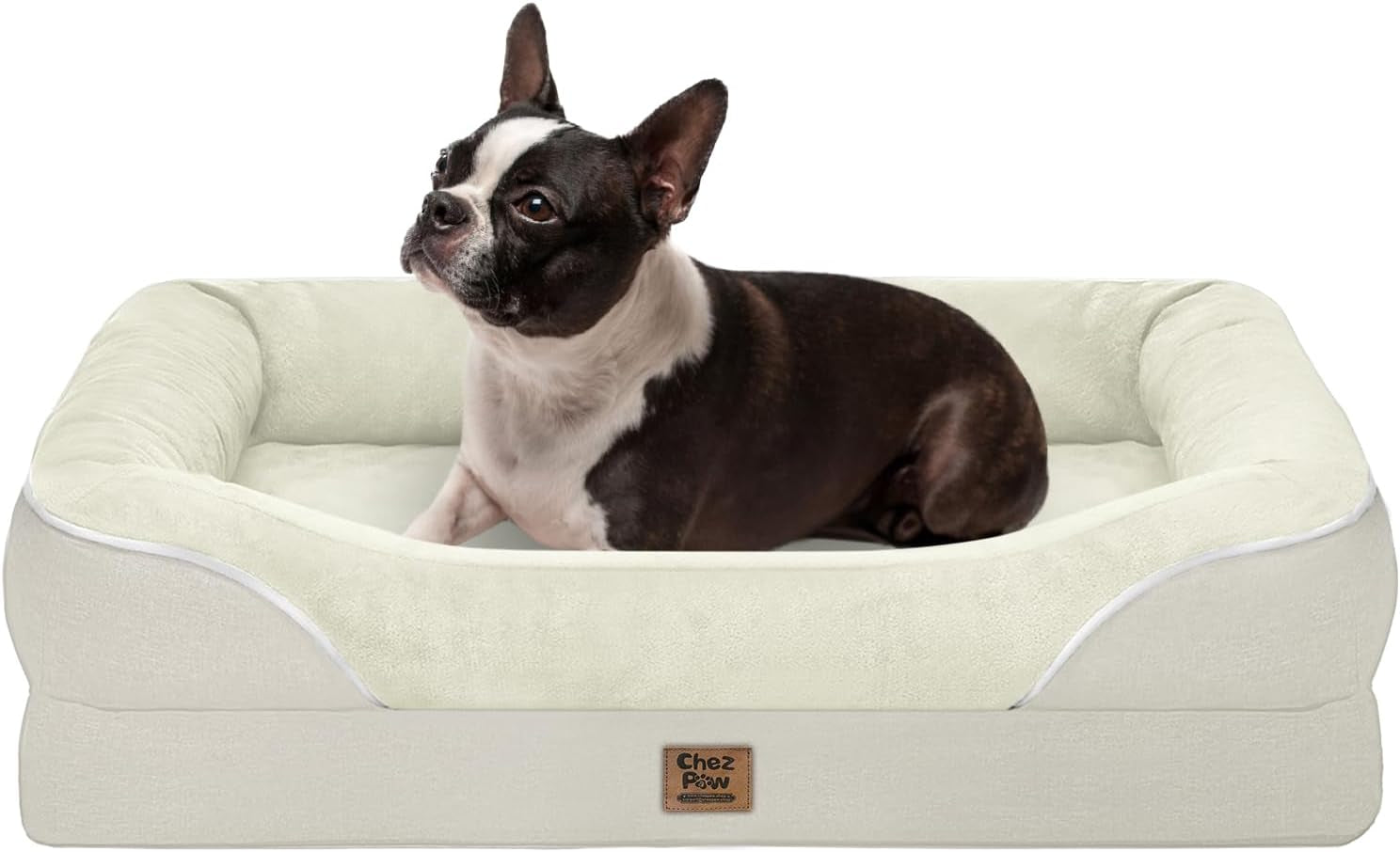 chez-paw-waterproof-orthopedic-xl-dog-bed-for-large-and-extra-large-dogs-egg-crate-foam-4-sided-bolster-support-waterproof-liner-non-slip-bottom-machine-washable-cover-42-x-30-inch