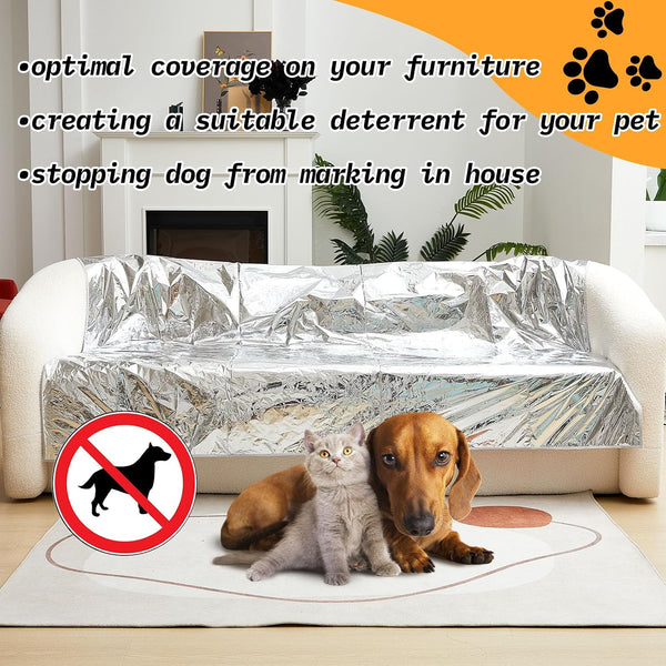 Kigley 2 Pcs Pet Deterrent Mat to Keep Dogs off Couch, Non-Electric Cat & Dog Deterrent Mat Pain Free Couch Covers to Keep Pets off Furniture Bed Indoor (72.05" × 56.30",Cream)5