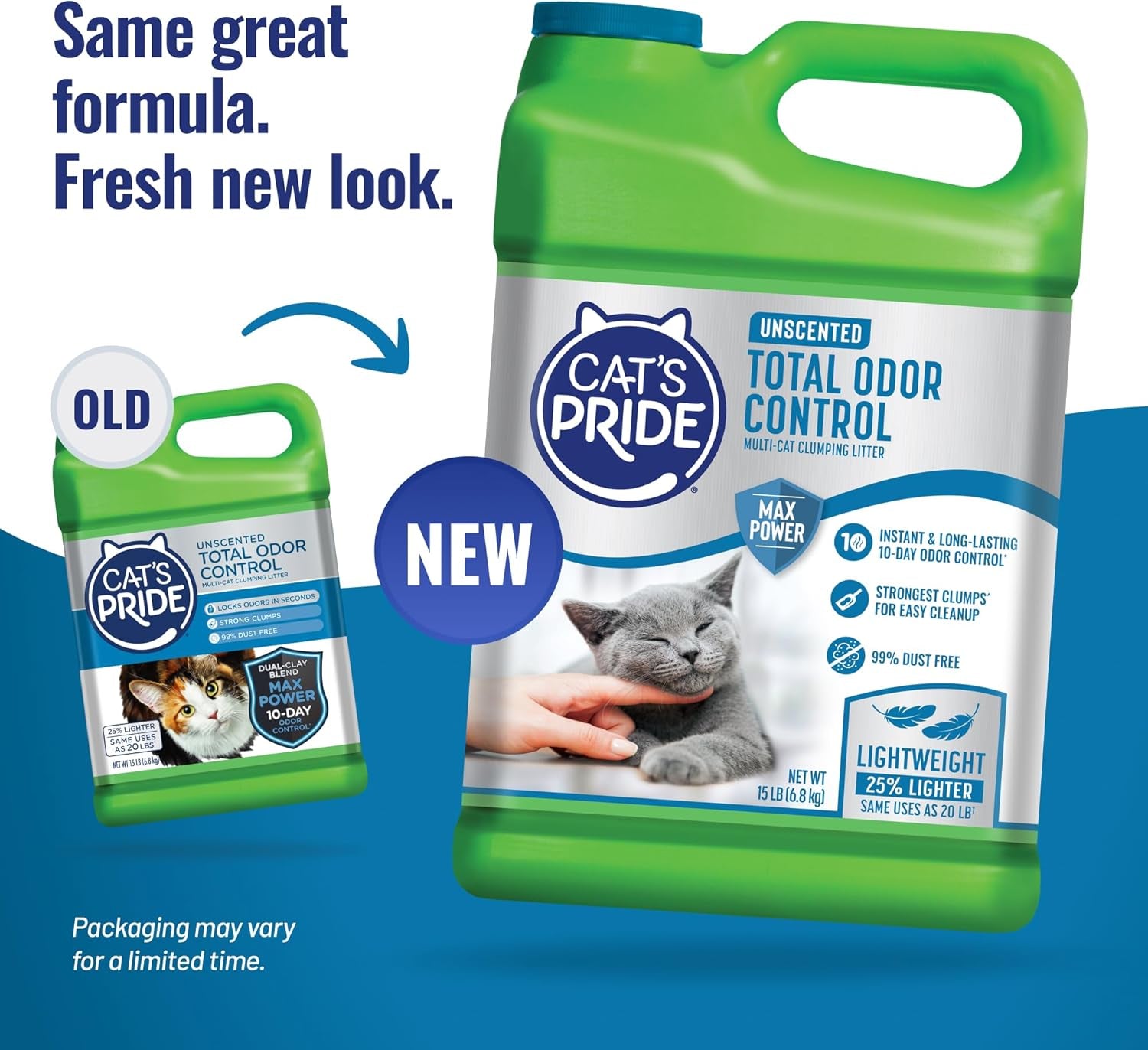 cats-pride-max-power-total-odor-control-up-to-10-days-of-powerful-odor-control-strong-clumping-hypoallergenic-99-dust-free-multi-cat-litter-unscented-15-pounds