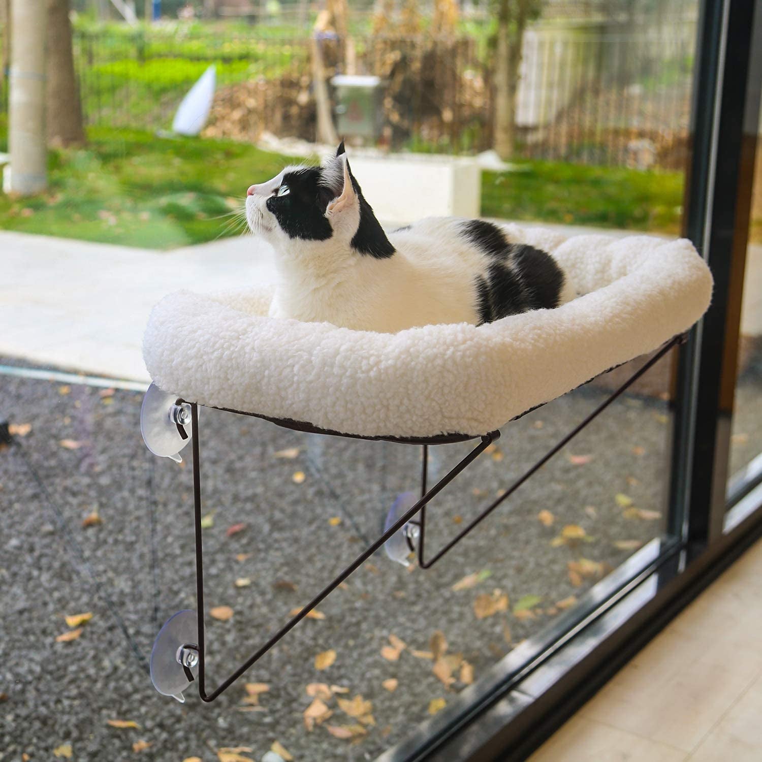 zakkart-cat-window-perch-100-metal-supported-from-below-comes-with-warm-spacious-pet-bed-cat-window-hammock-for-large-cats-kittens-for-sunbathing-napping-overlooking-white