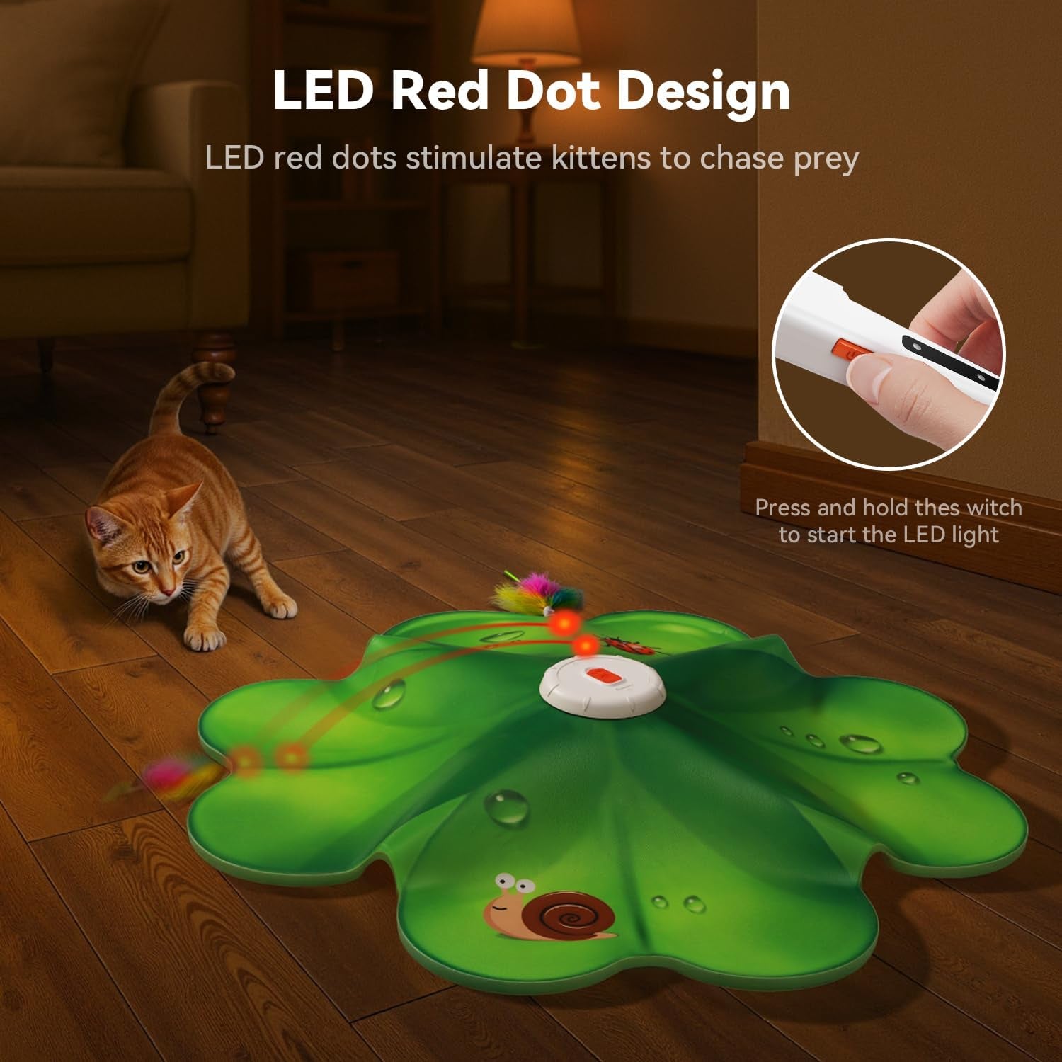 feelneedy-rechargeable-cat-toys-2-in-1-hide-and-seek-game-interactive-cat-toy-movable-led-red-dot-moving-concealed-feathers-durable-exercise-toys-for-indoor-cats-bored-adult-cats-wand-toy