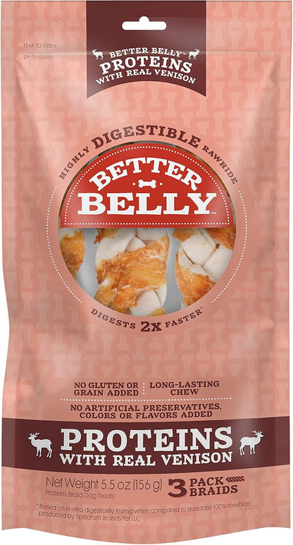 Better Belly Proteins with Real Lamb Twists, Digestible Rawhide for Dogs, 25 Count11