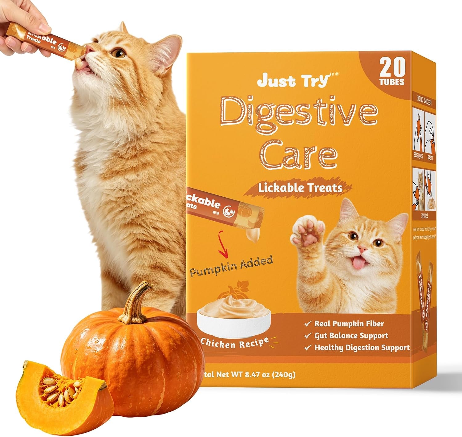 just-try-pumpkin-lickable-cat-treats-with-taurine-20-tubes-soft-texture-supports-healthy-digestion-and-gut-health-ideal-for-indoor-and-senior-cats-daily-treat-time
