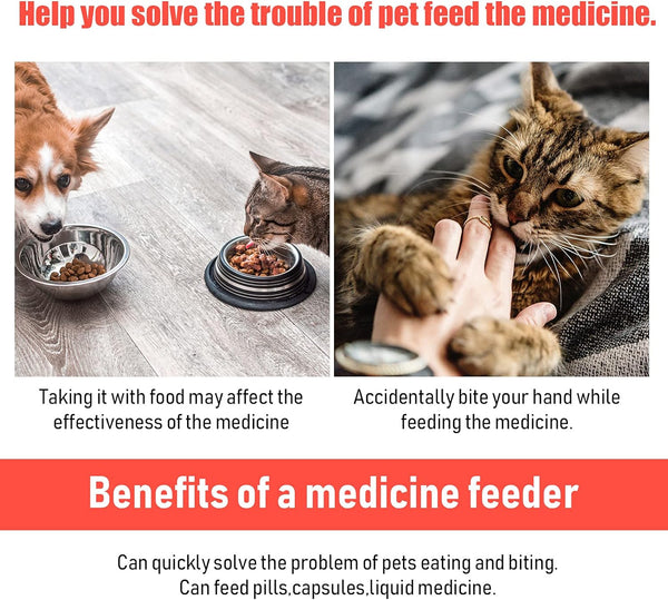 2 Pcs Pet Pill Plunger Popper for Small Cats Dogs,Red6