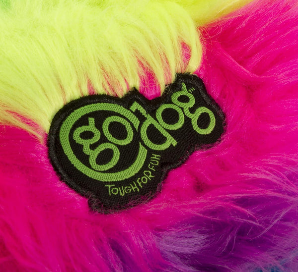 Godog Furballz Squeaky Plush Ball Dog Toy, Chew Guard Technology - Rainbow, Large4