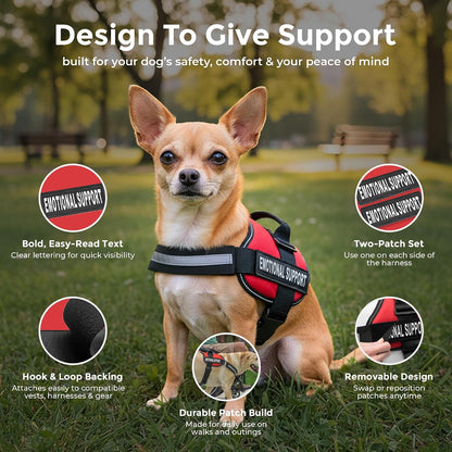 Industrial Puppy Emotional Support Dog Patch, Reflective XS 1 X 2.75 in | Clear Visibility, Durable Vest Patches for Identification, Compatible with Hook & Loop Vest Gear - XS 1X2.75 Inch7
