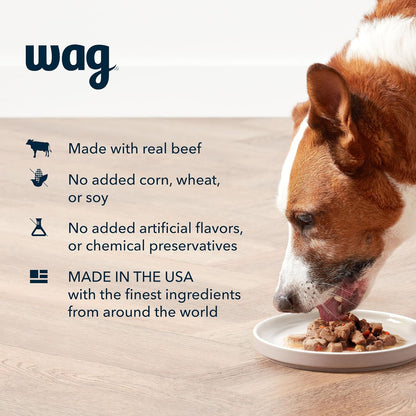Amazon Brand - Wag Stew Canned Dog Food, Beef & Vegetable Recipe, 13.2 Oz Can (Pack of 12)3