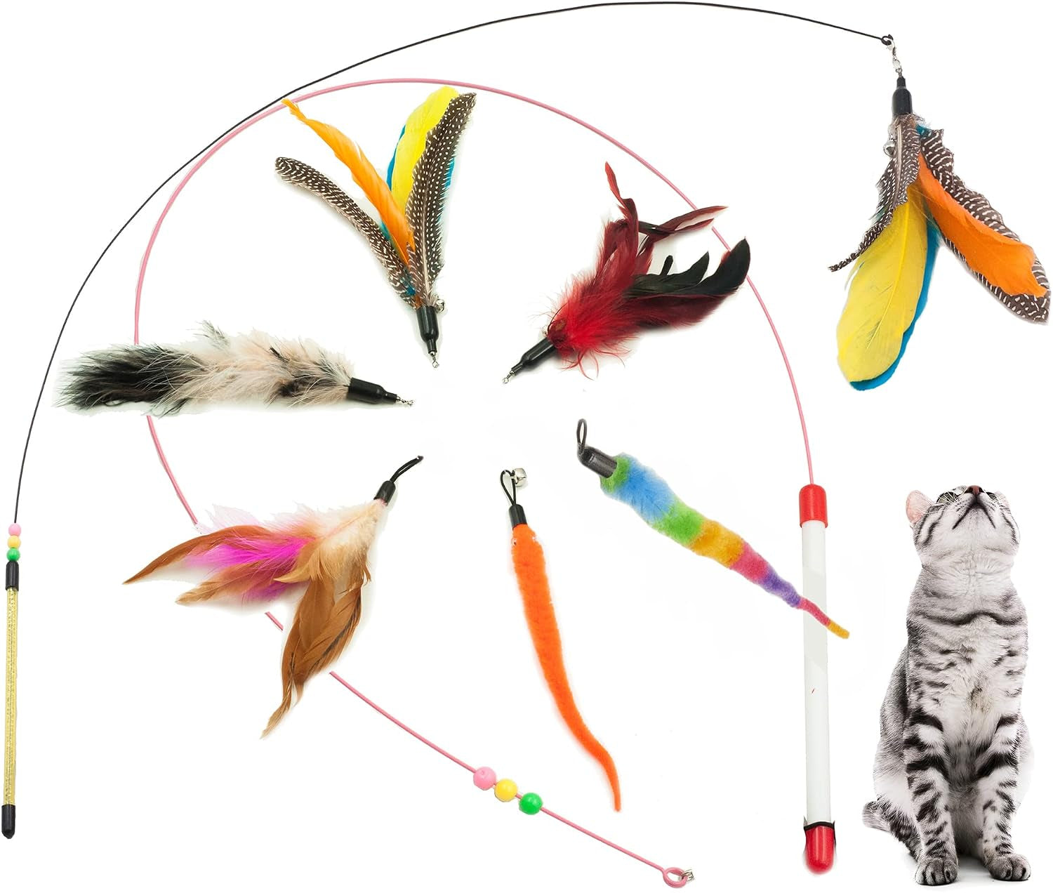 fashions-talk-feather-wire-wands-kitten-toys-worm-teaser-wand-cat-toy-with-replacement-pack