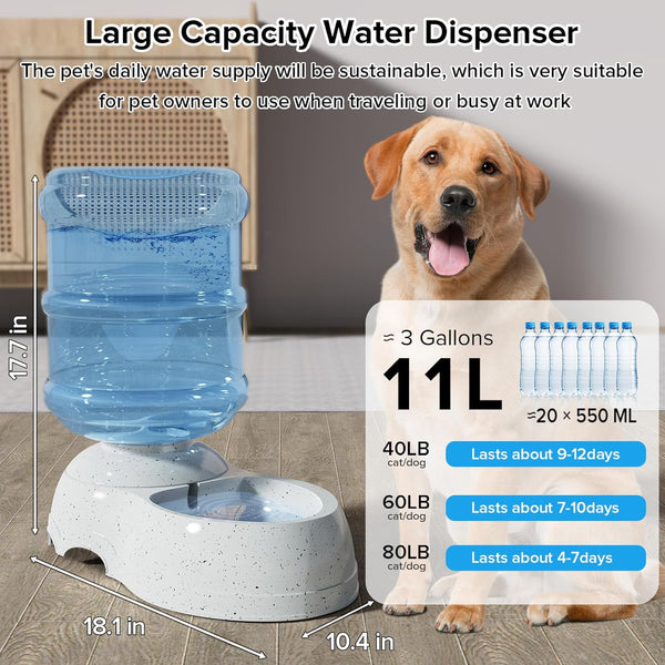 3 Gallon Large Dog Water Dispenser, Automatic Gravity Water Bowl for Dogs2